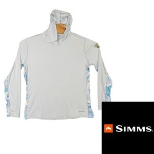 Simms Fishing Veil Camo Womens XL Hoodie Solar Flex UPF 50+ Outdoors Gorpcore